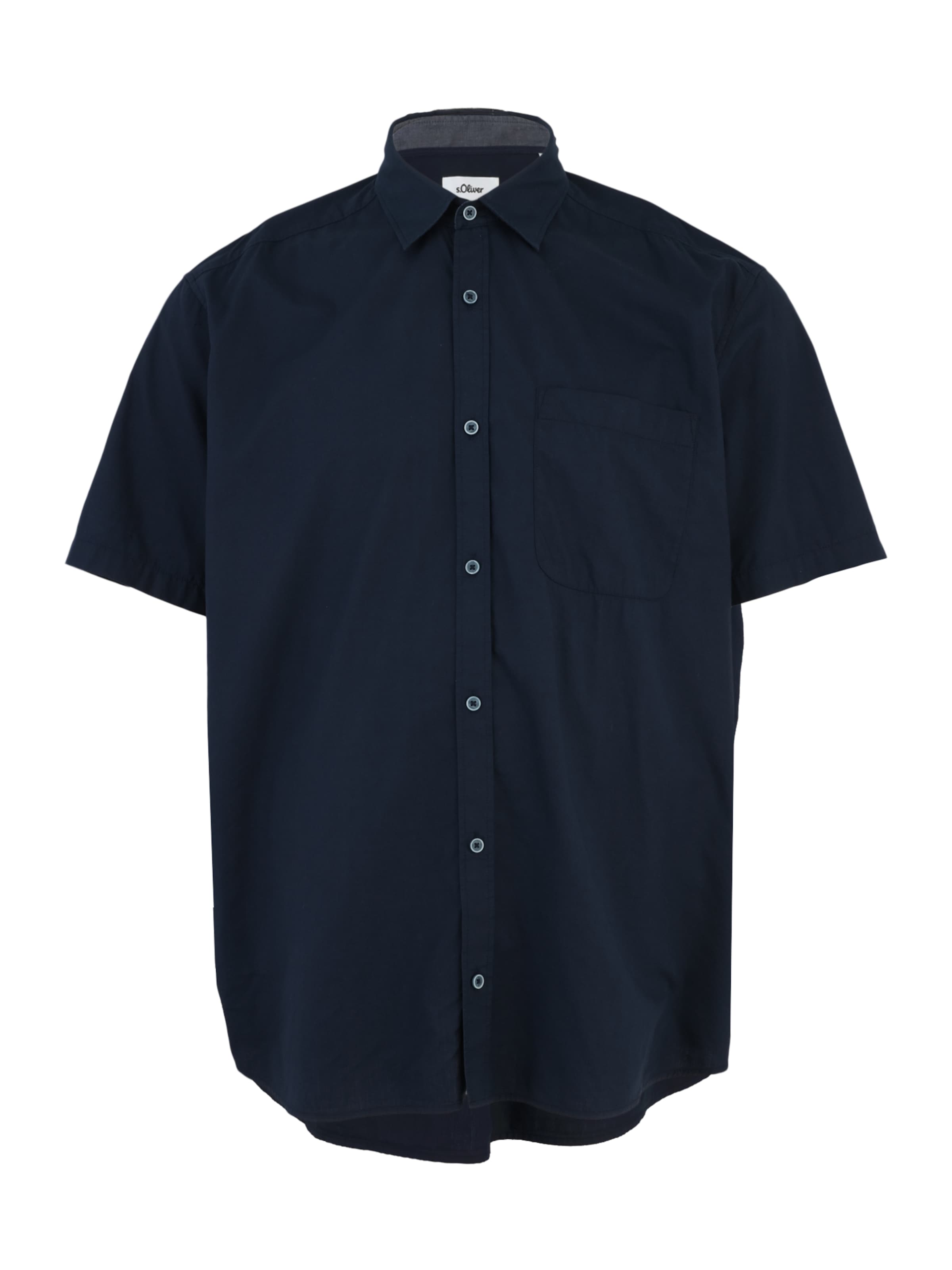 s.Oliver Men Big Sizes Regular fit Button Up Shirt in Blue: front