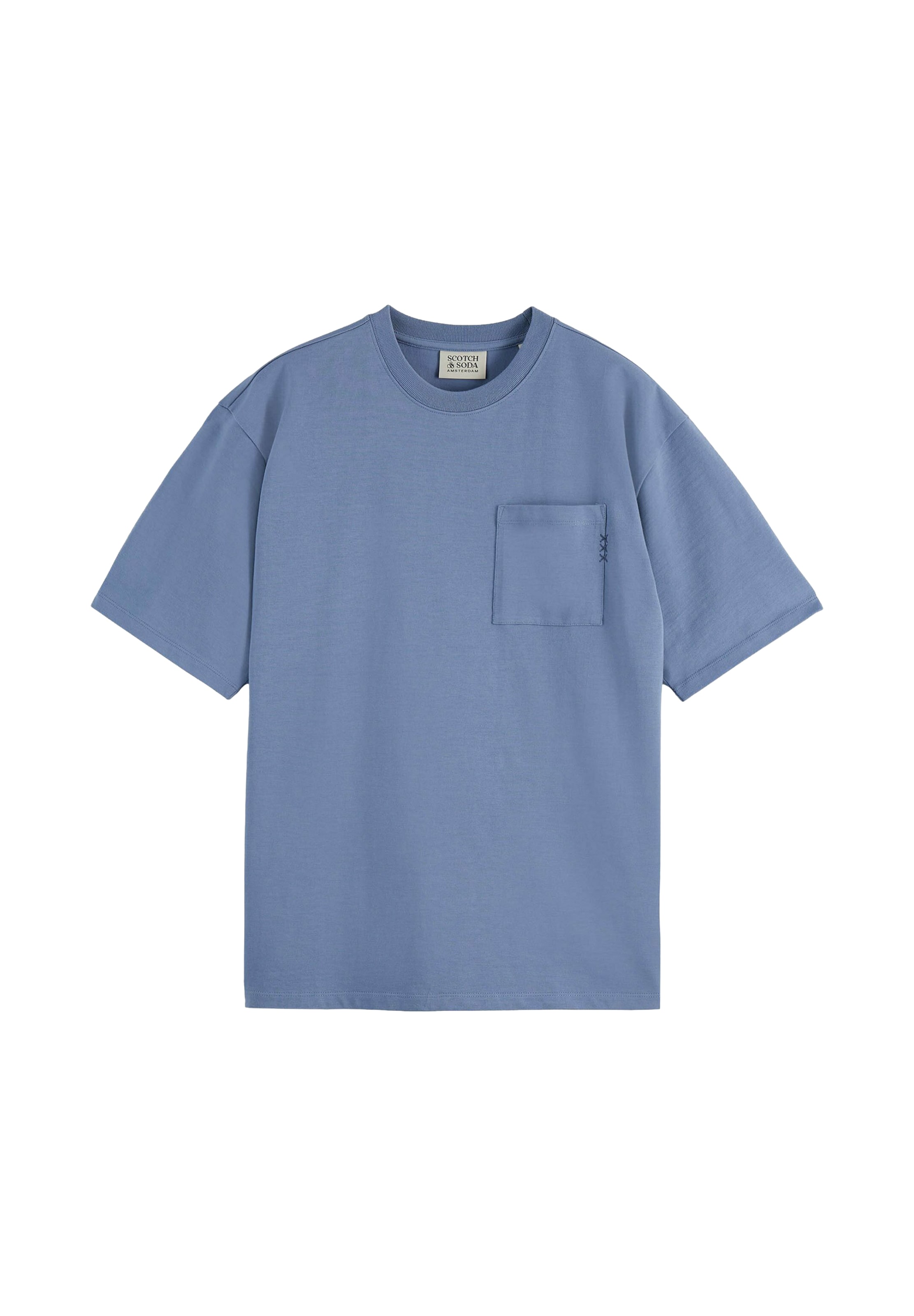 SCOTCH & SODA T-Shirt 'SEASONAL CORE 3' in Blau: Vorderseite