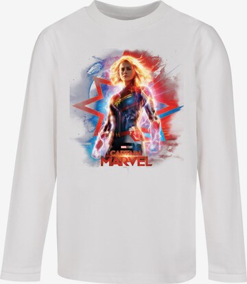 ABSOLUTE CULT Shirt  'Captain Marvel - Poster' in Weiß: predná strana