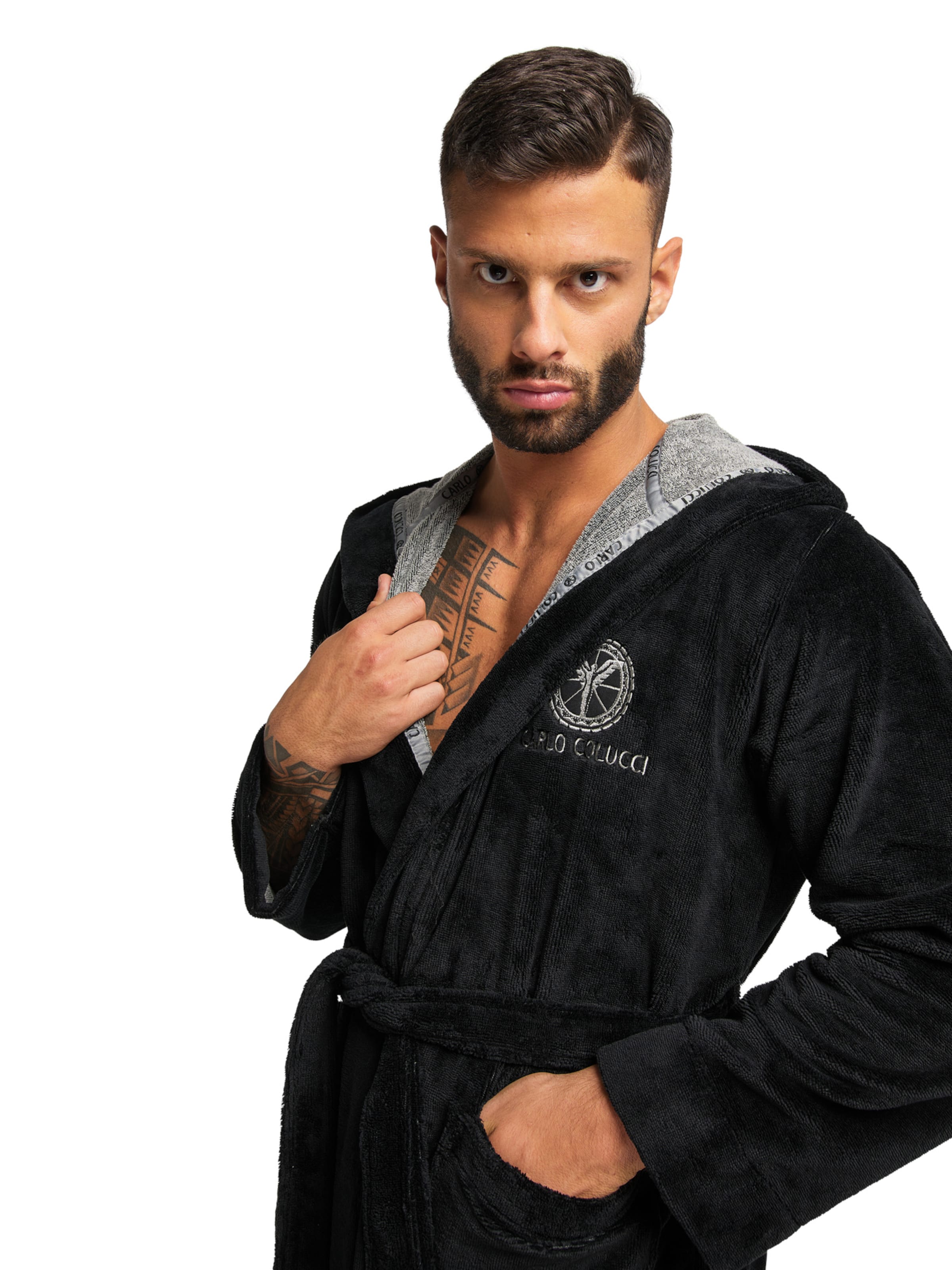 Carlo Colucci Badjas kort ' Como ' in Zwart