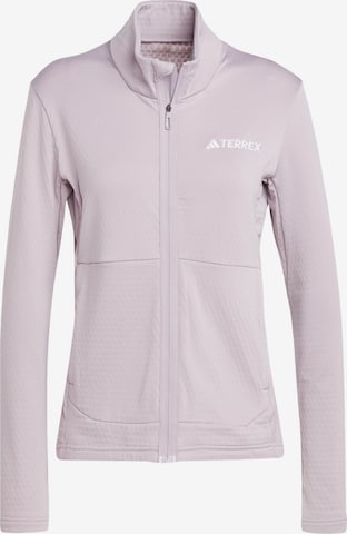 ADIDAS TERREX Athletic Fleece Jacket in Purple: front