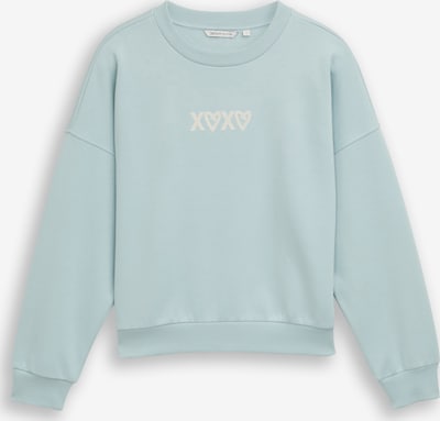 TOM TAILOR DENIM Sweater majica u pastelno plava / bijela, Pregled proizvoda