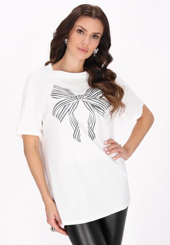 T-shirt faina en blanc : devant