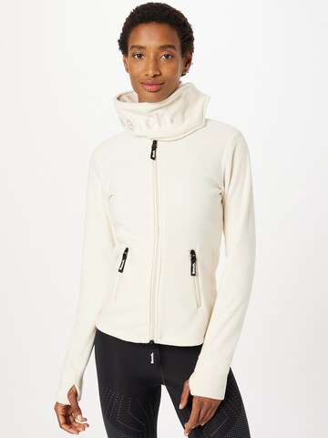 BENCH Fleece Jacket 'Funnel' in White: front