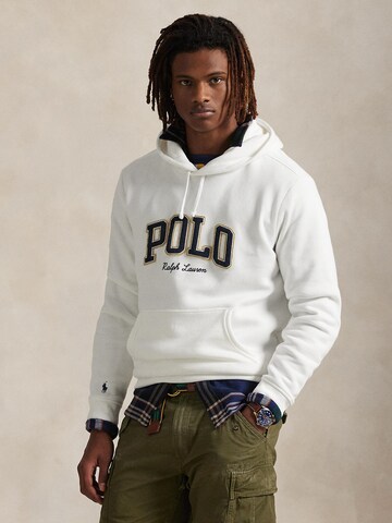 Sweat-shirt Polo Ralph Lauren en blanc : devant