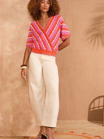 Pull-over love & roses en mélange de couleurs