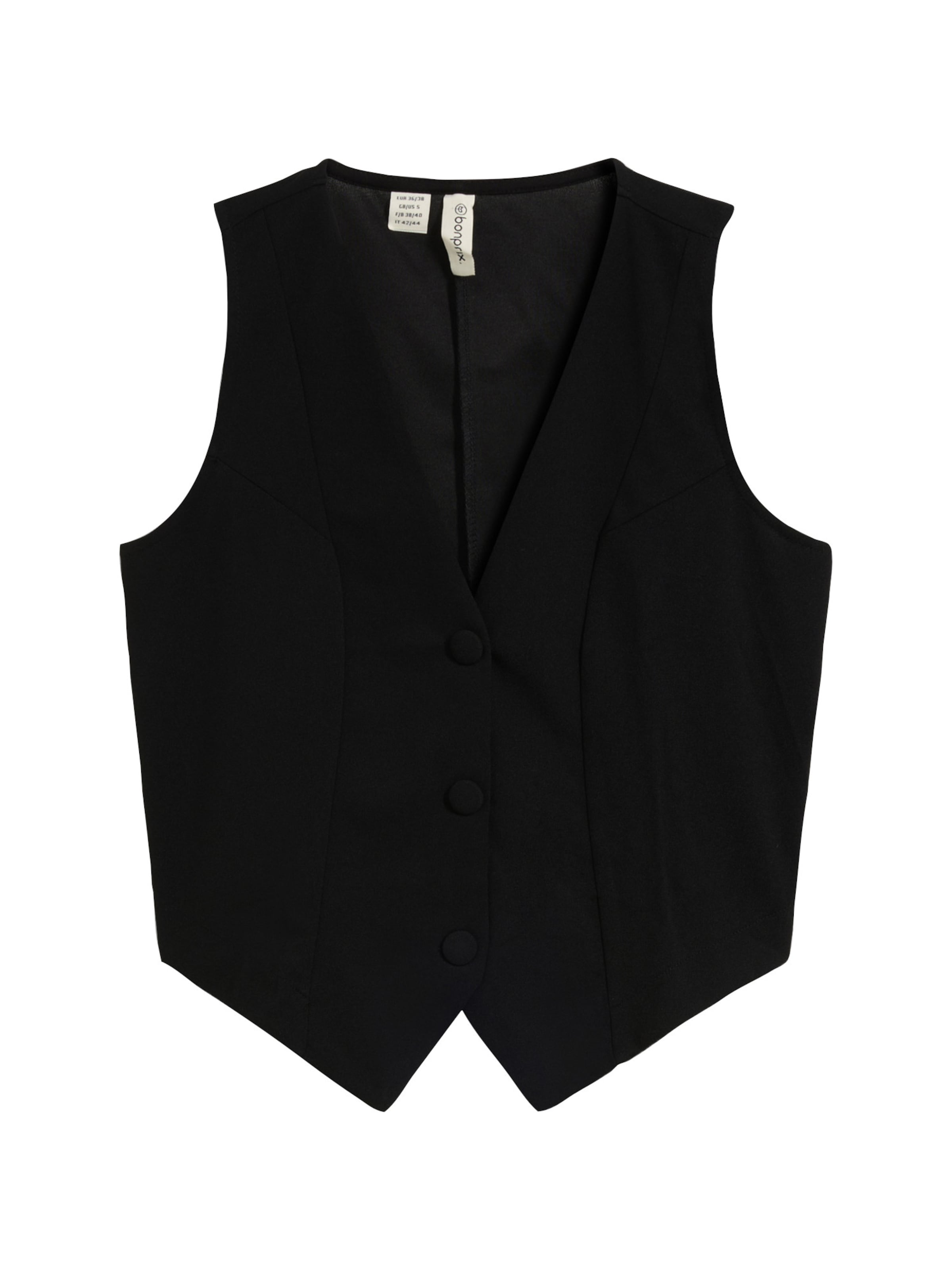bonprix Gilet in Zwart: voorkant