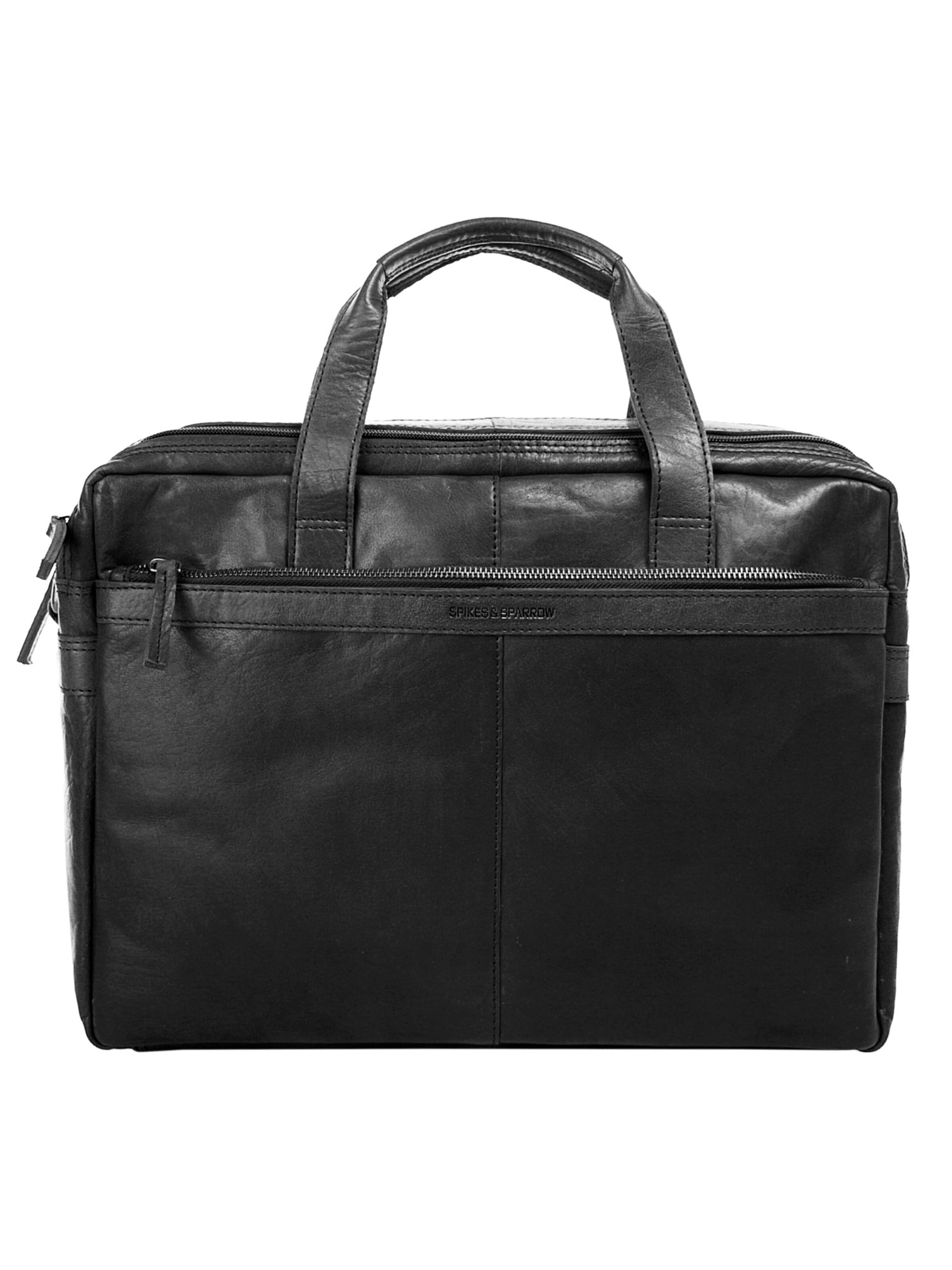 Spikes & Sparrow Briefcase in Black: front