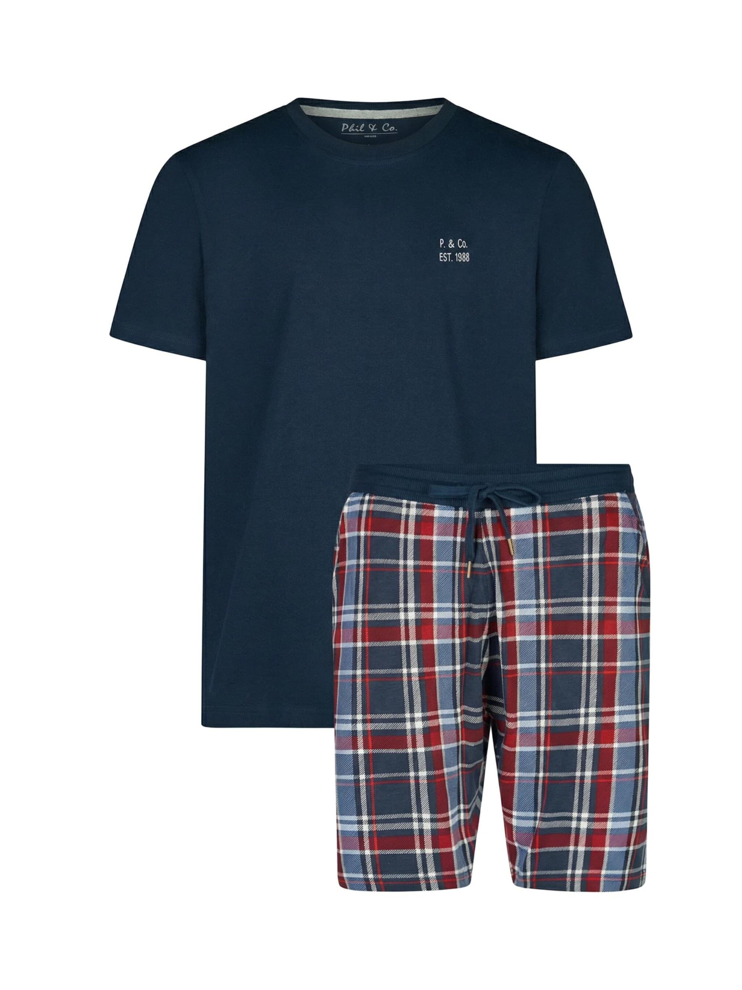 Phil & Co. Berlin Pyjama kurz‌‌‌‌‌‌‌ in Blau: Vorderseite