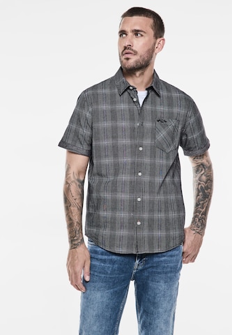 Street One MEN Regular Fit Hemd in Schwarz: Vorderseite