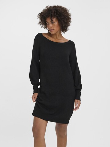 Robes en maille VERO MODA en noir : devant