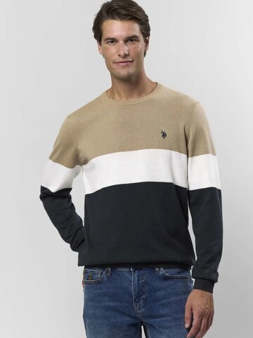 U.S. POLO ASSN. Pullover ' Rene ' in Beige: Vorderseite