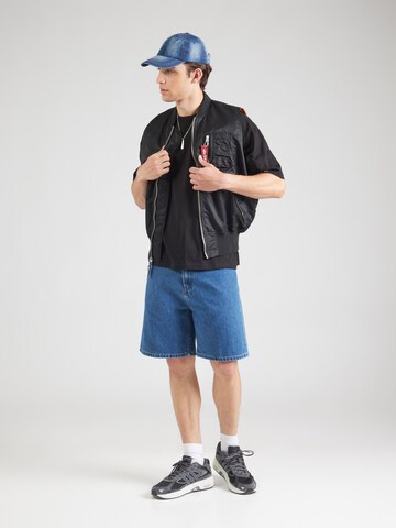 ALPHA INDUSTRIES Тениска 'Japan Wave Warrior' в черно