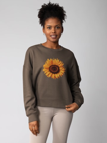 Felpa 'Sonnenblume ' di Watapparel in marrone: frontale