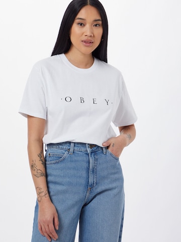 Obey Shirt 'Novel' in White: front