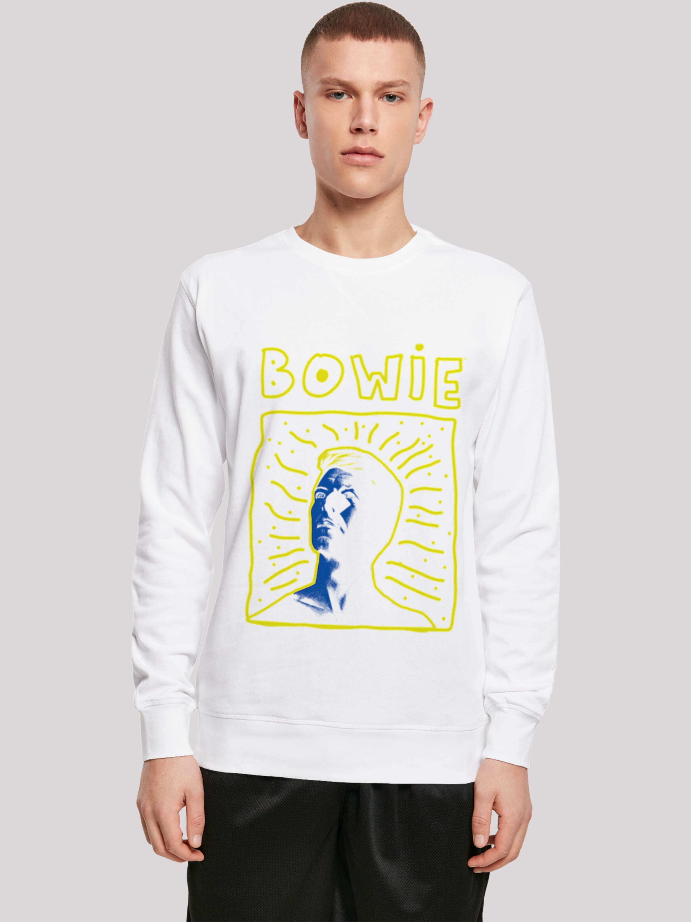 Männer Sweat F4NT4STIC Sweatshirt 'David Bowie 90s Frame' in Weiß - GL91862