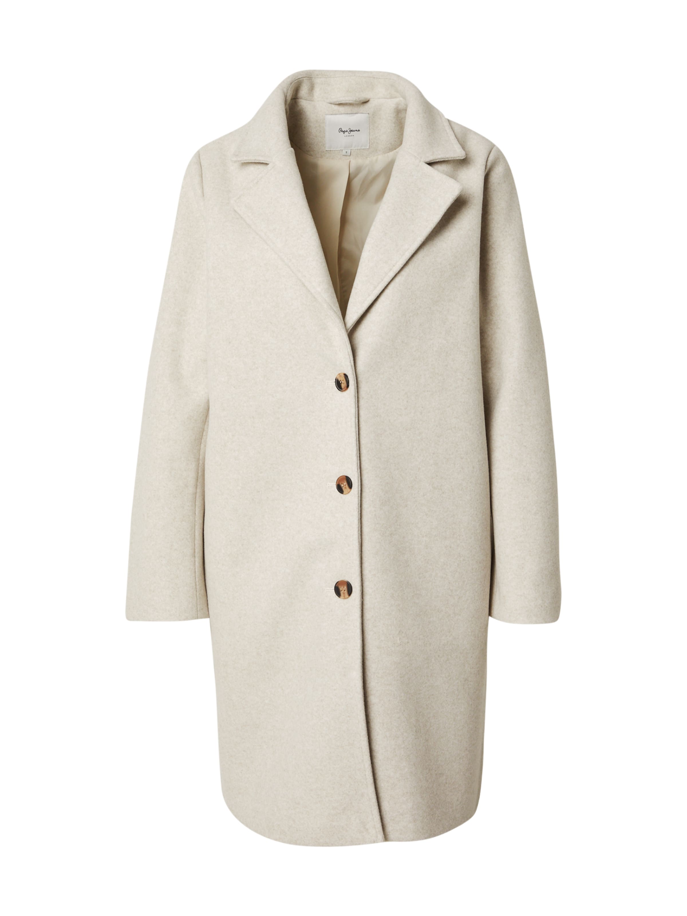 Pepe Jeans Ανοιξιάτικο και φθινοπωρινό παλτό σε μπεζ: μπροστά