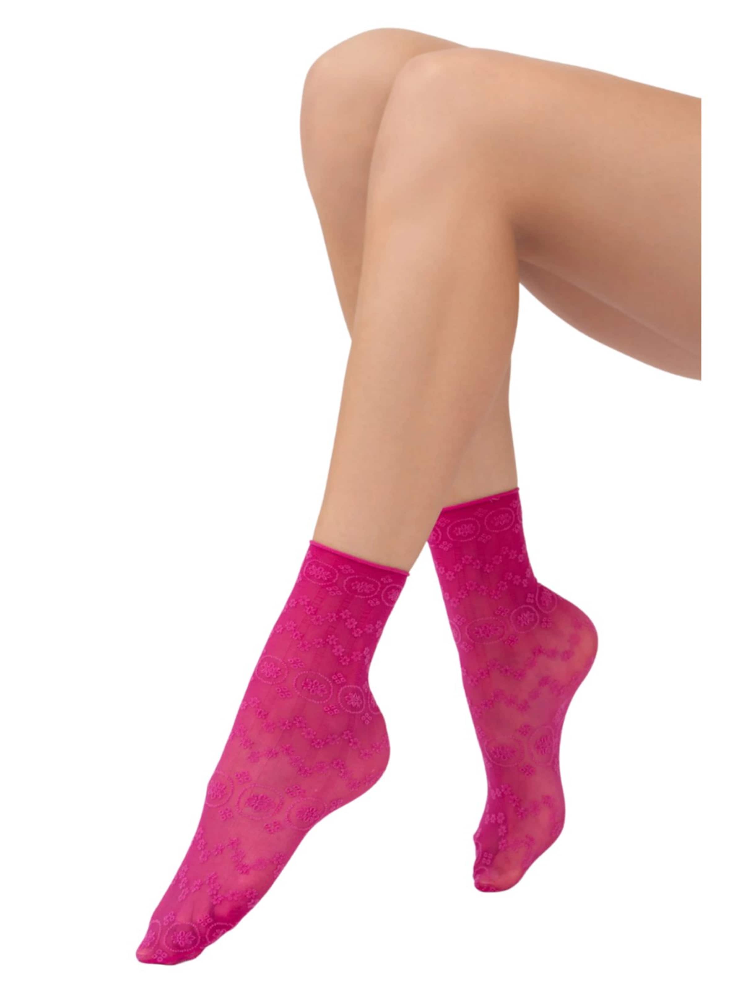 Sokisahtel - Calcetines 'FABIENNE floral sheer socks' en rosa: frente
