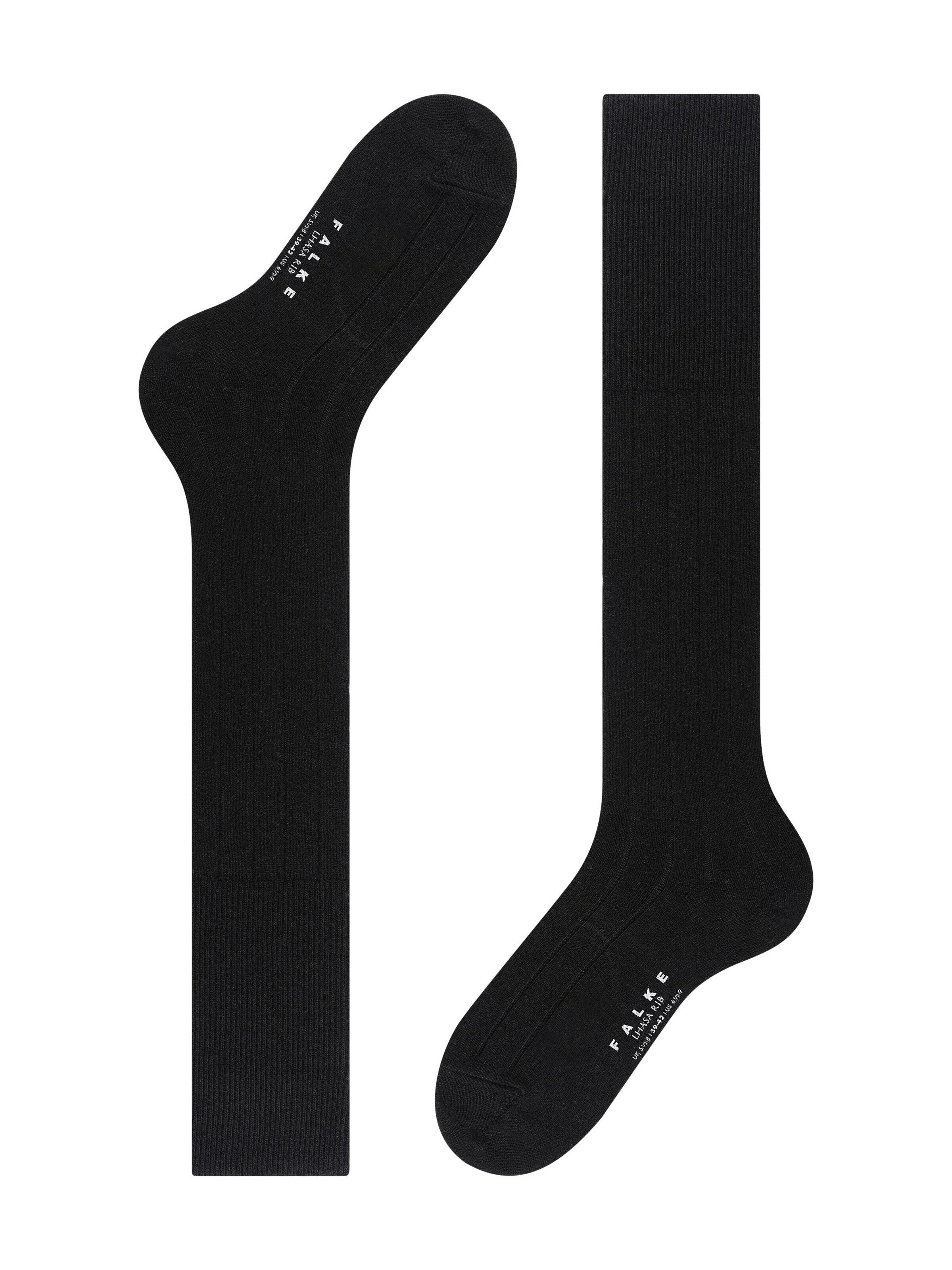 FALKE Knee High Socks 'Lhasa Rib' in Black