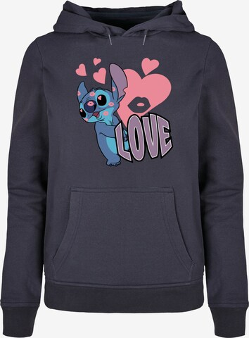 ABSOLUTE CULT Sweatshirt 'Lilo And Stitch - Love Hearts' in Blue: front