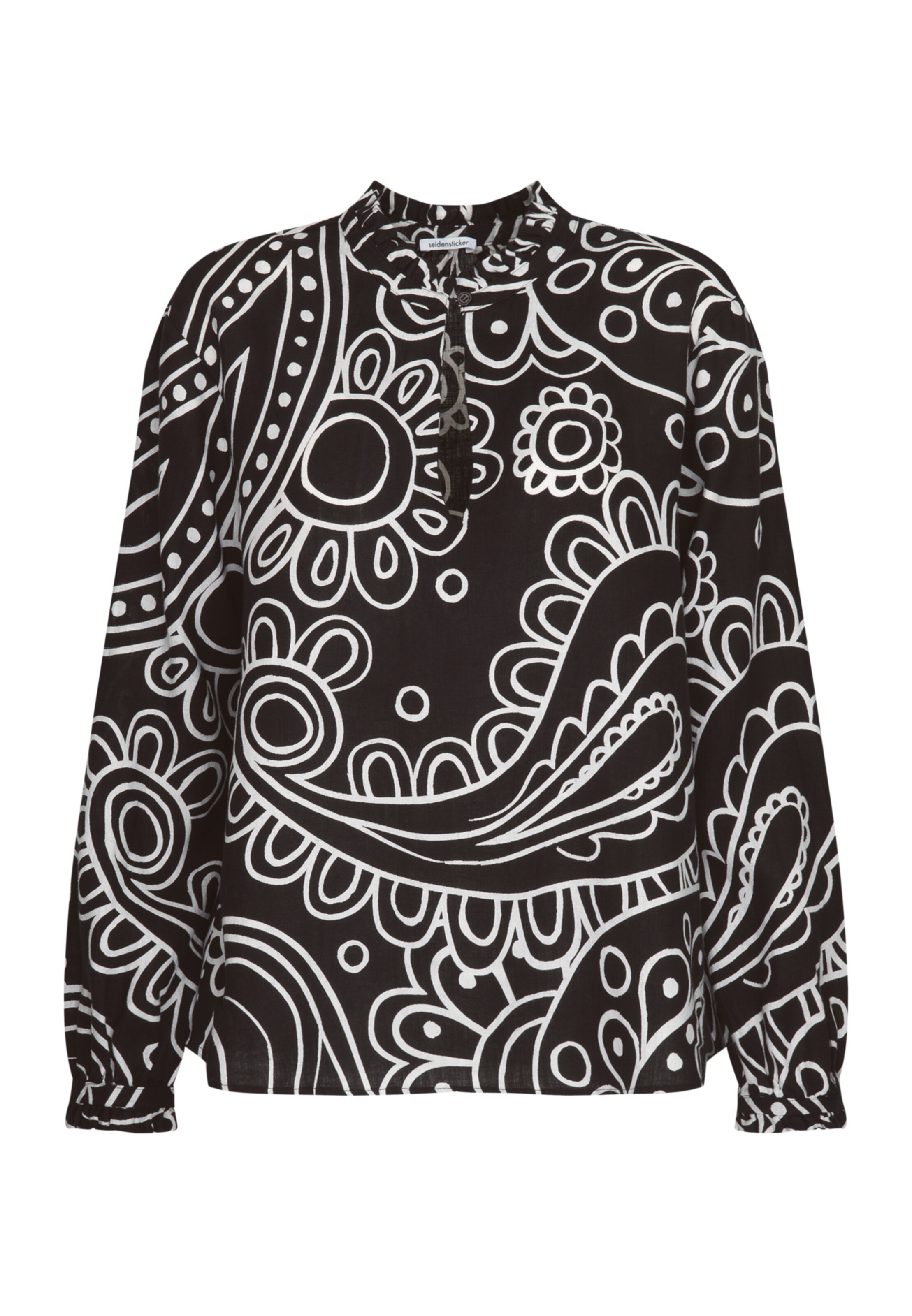Chemisier 'Schwarze Rose' SEIDENSTICKER en noir