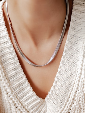 Hey Happiness - Cadena 'Serpentine' en plata: frente