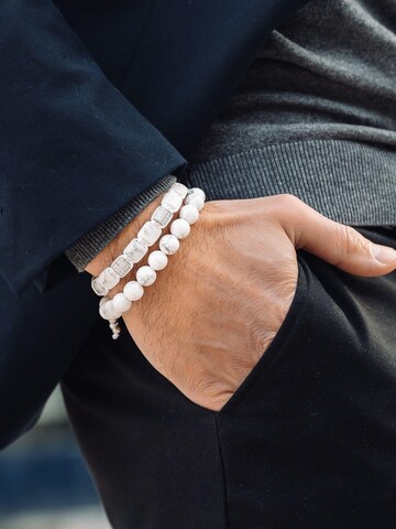 GT Collection - Pulsera 'Flat-Bead' en blanco