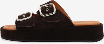 VENEZIA Pantolette in Braun: Vorderseite