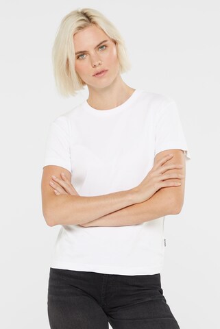 SENSES.THE LABEL Basic T-Shirt aus Interlock-Jersey in Weiß: Vorderseite