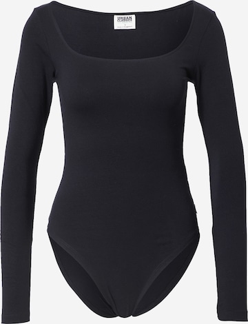 Urban Classics Shirt Bodysuit in Black: front