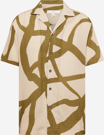 River Island Regular fit Overhemd 'GEO VINE' in Groen: voorkant