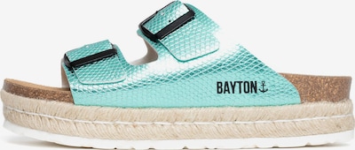 Bayton Pantolette 'Alcee' in hellbraun / mint / schwarz, Produktansicht