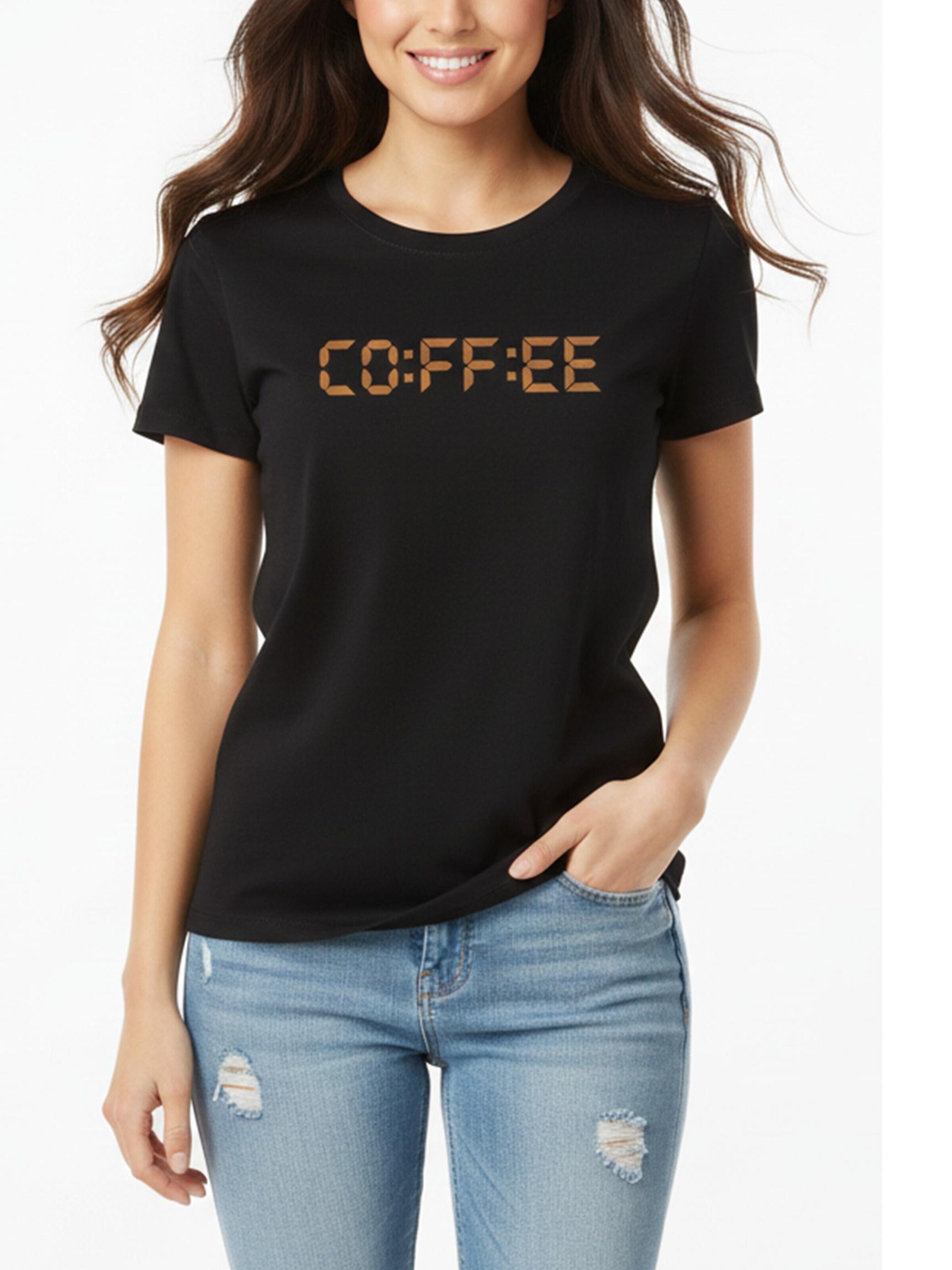 MAKAYA Shirt 'Coffee Time' in Black: front