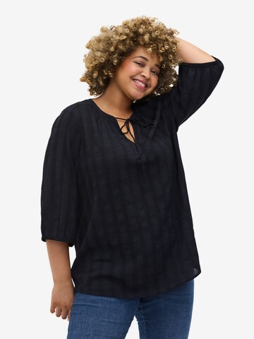 Zizzi Blouse 'Xeinga' in Blauw: voorkant