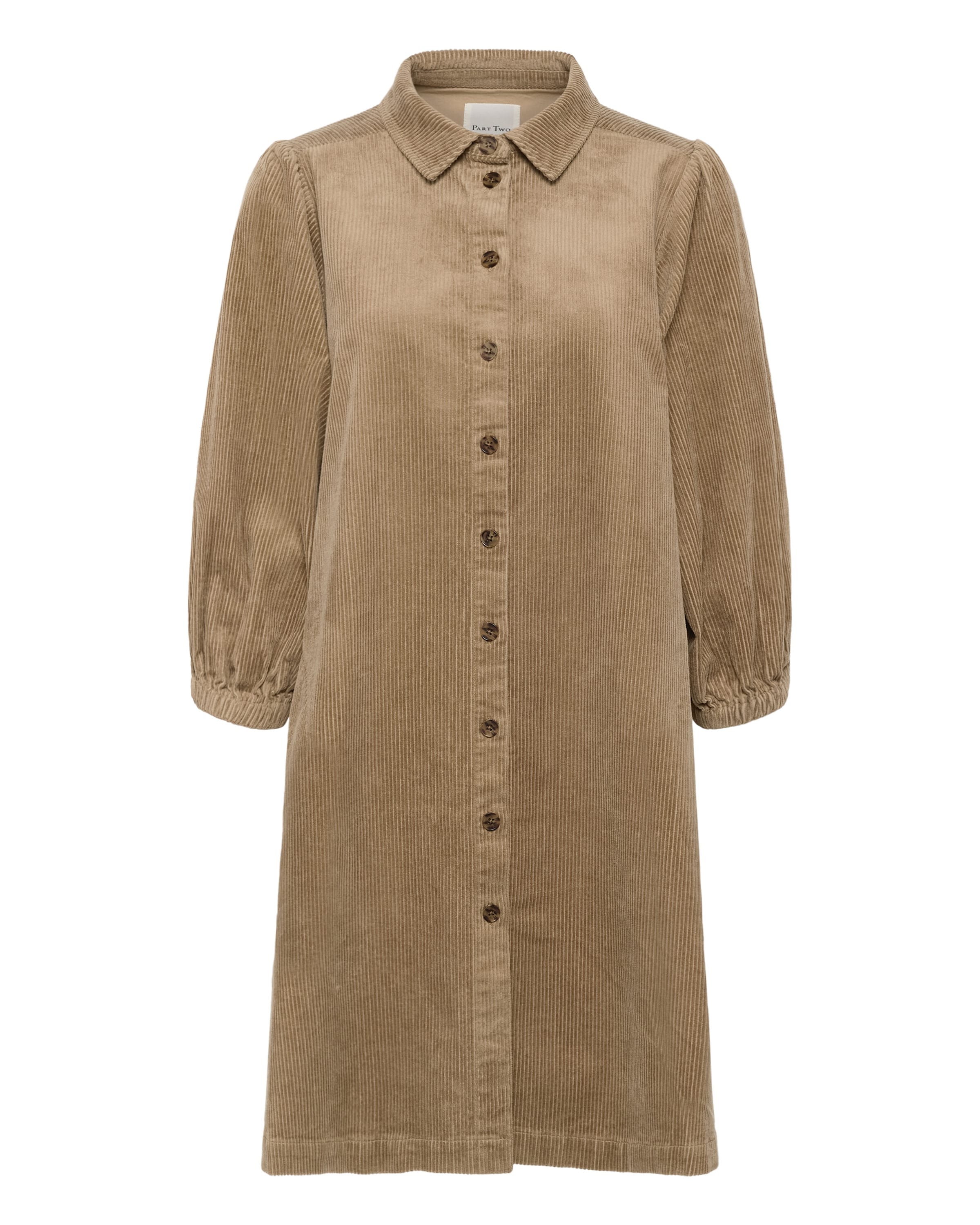 Robe-chemise Part Two en beige : devant