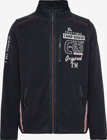 CAMP DAVID Fleece Jacket in Blue: front