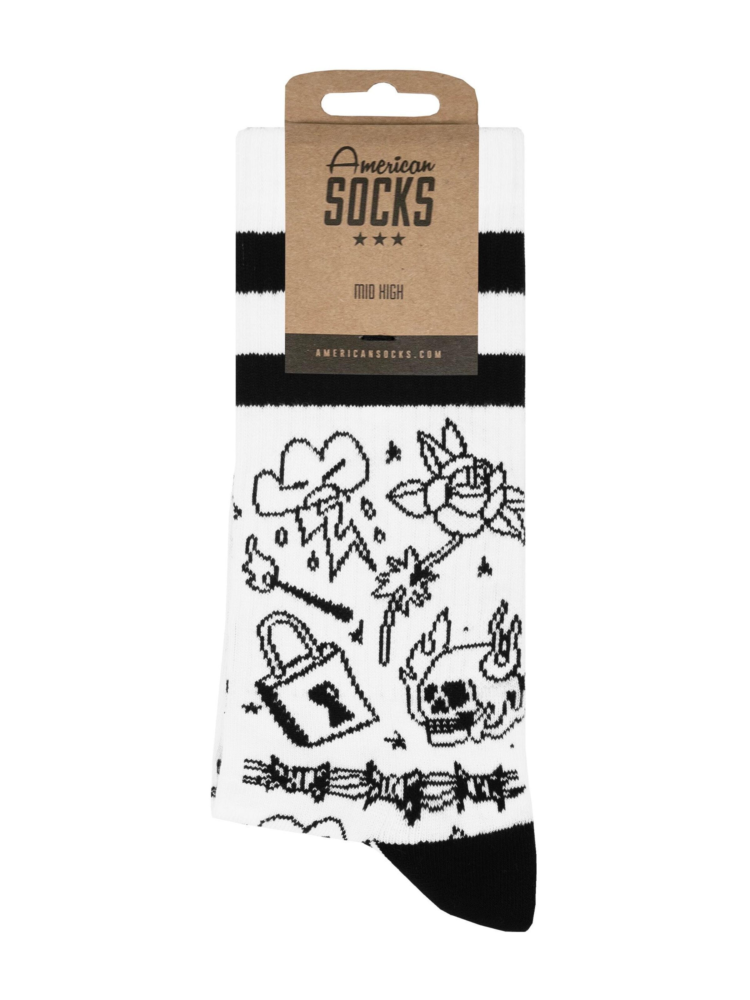 American Socks Socken 'Burning rage'‌ in Weiß