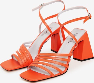 CESARE GASPARI Strap Sandals in Orange