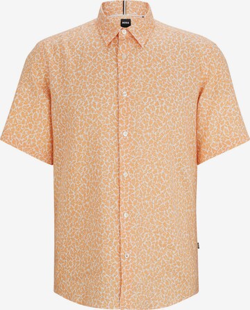 BOSS Button Up Shirt in Orange: front