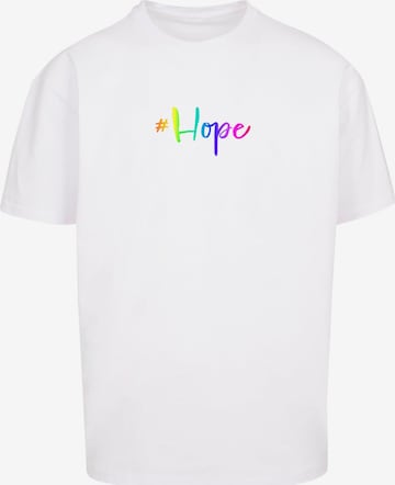 T-Shirt 'Hope Rainbow' Merchcode en blanc : devant