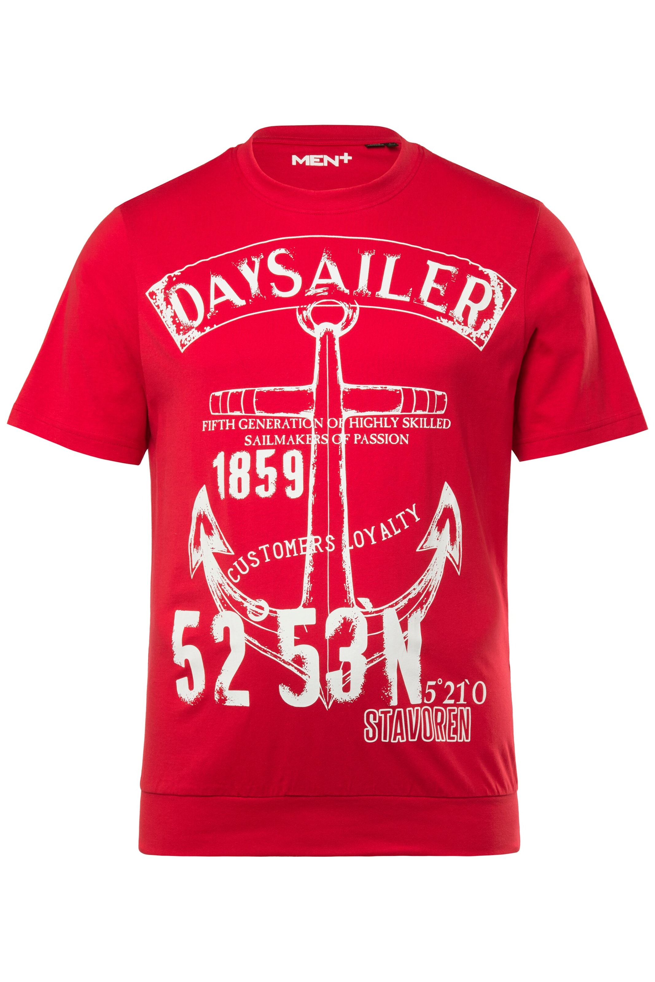 T-Shirt Men Plus en rouge : devant