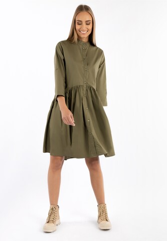 DreiMaster Vintage Shirt Dress in Green: front