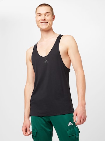 ADIDAS PERFORMANCE Functioneel shirt 'Workout Stringer' in Zwart: voorkant