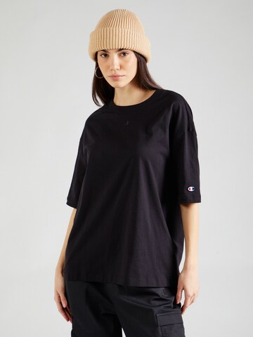 Champion Authentic Athletic Apparel Oversized shirt in Zwart: voorkant