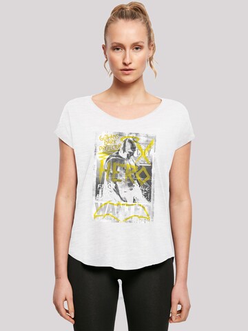 T-shirt 'Batman V Superman Wanted' F4NT4STIC en blanc : devant