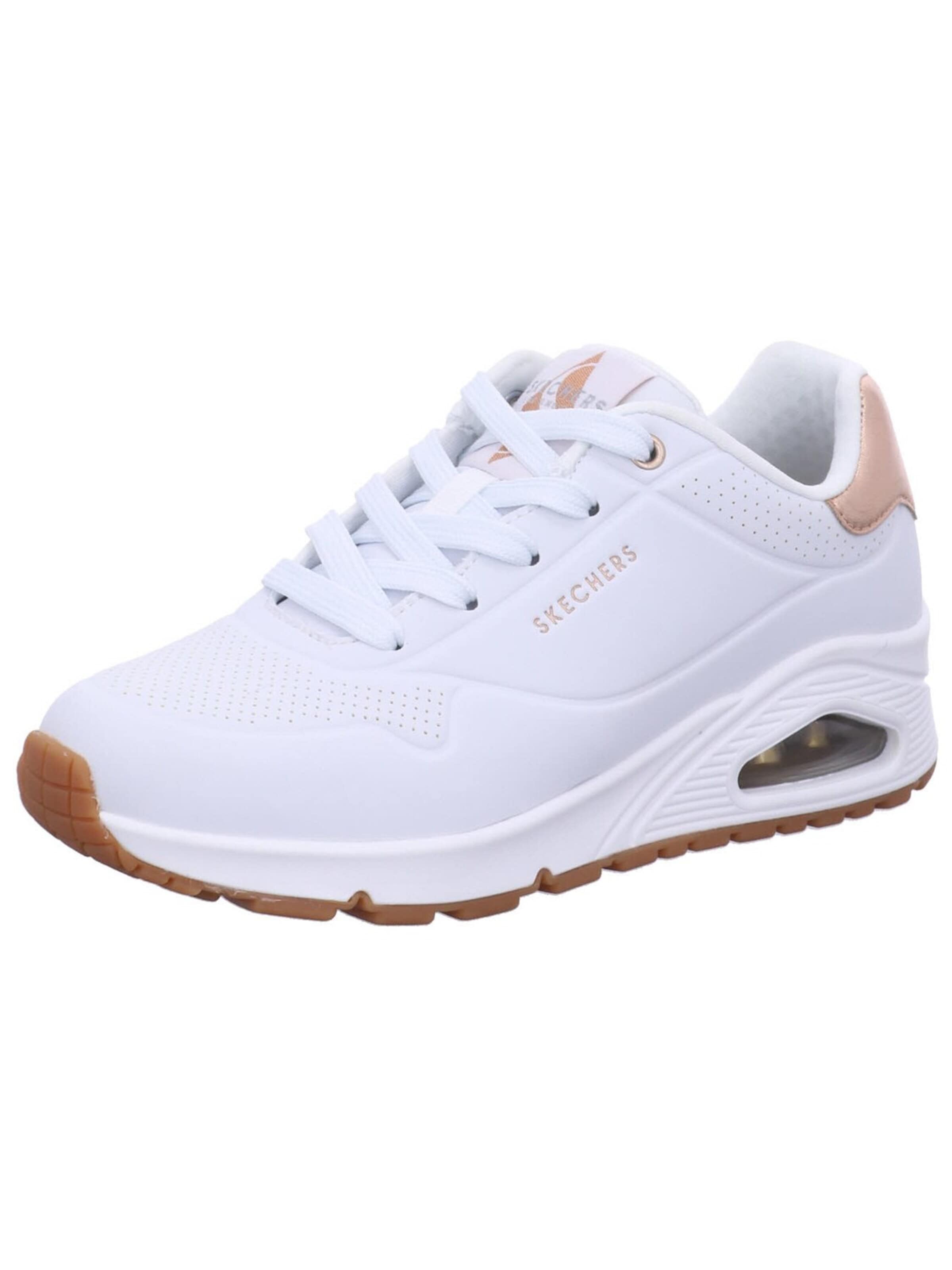 SKECHERS Veterschoen 'Sneaker Damen 177094 WHT Kunststoff (Synthetik) in weiß' in Wit: voorkant