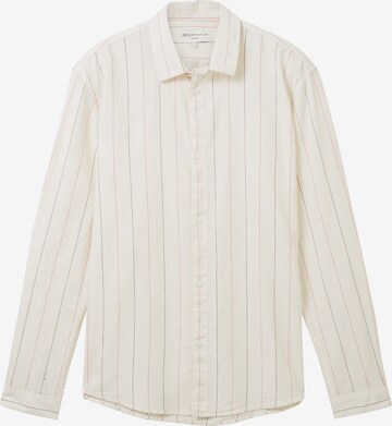 TOM TAILOR DENIM Button Up Shirt in White: front