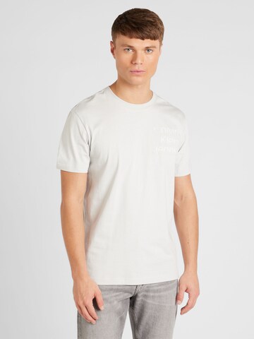 pelēks Calvin Klein Jeans T-Krekls 'DIFFUSED STACKED': no priekšpuses