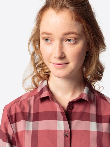 VAUDE Athletic button up shirt 'Farsund III' in Red