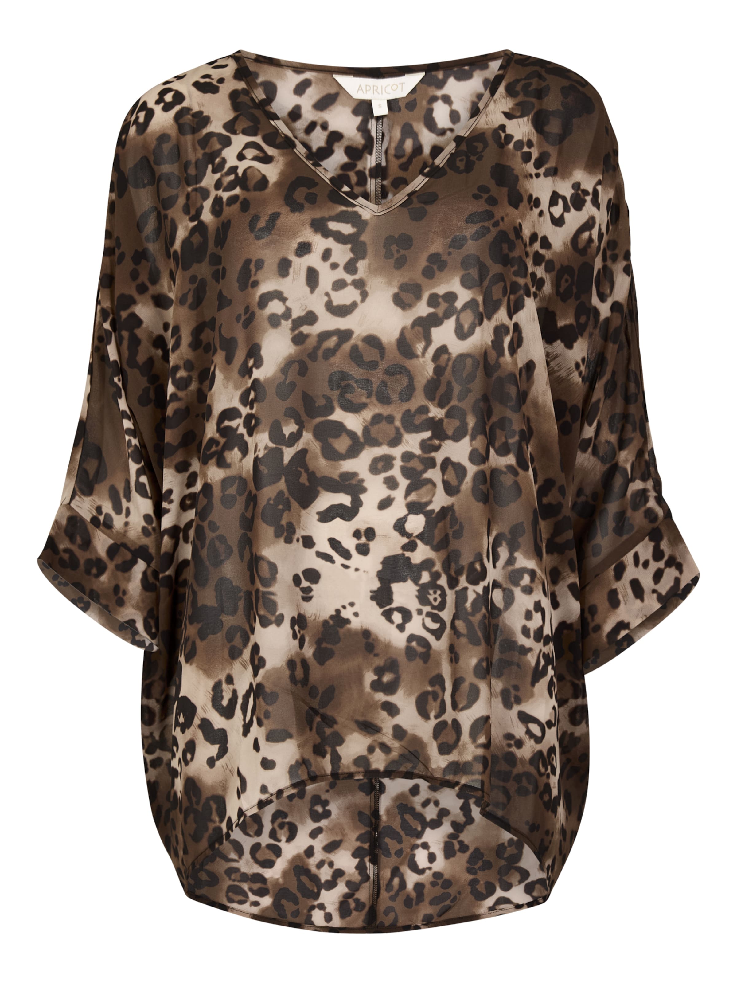 Apricot Leopard Print Lightweight Kaftan Top ' ' in stone, Produktansicht